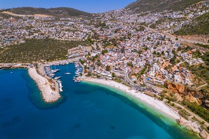 The Beach and Harbour at Kalkan in Turkey